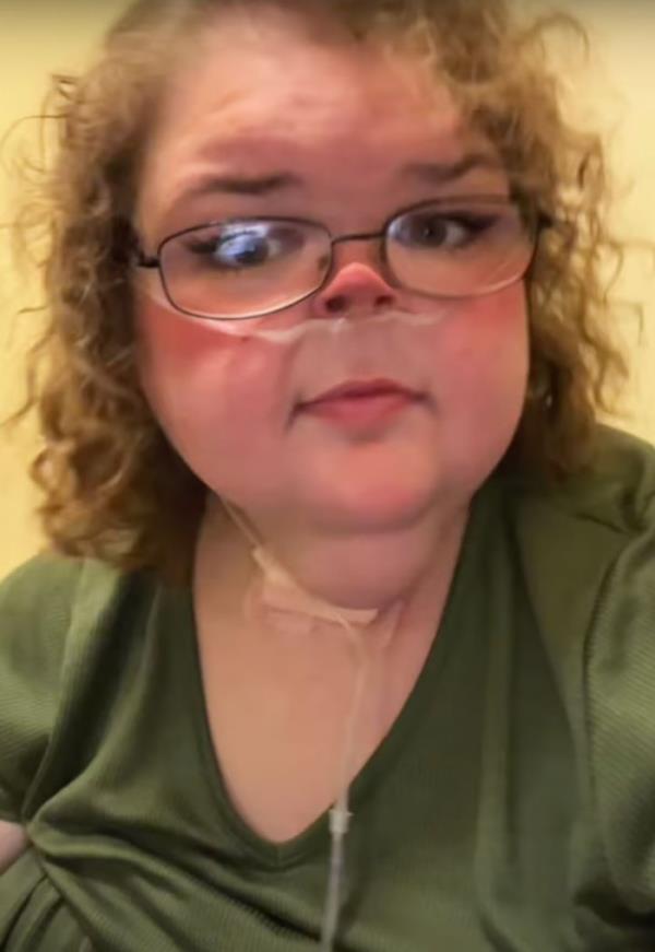 1000-lb Sisters’ Tammy Slaton Reveals Whether Her Relatio<em></em>nship With Husband Caleb Changed After Gastric Bypass, Weight Update green shirt